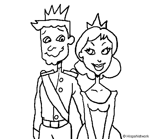 Desenho de Príncipe e princesa para Colorir