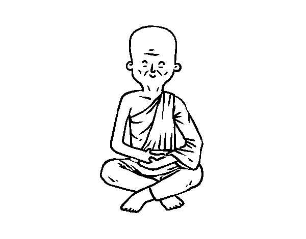Desenho de Professor budista para Colorir