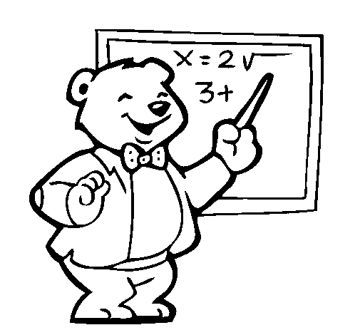 Desenho de Professor urso para Colorir
