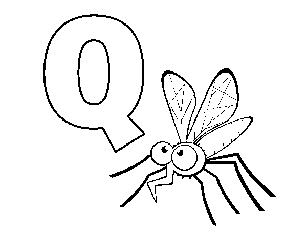 Desenho de Q de Mosquito para Colorir
