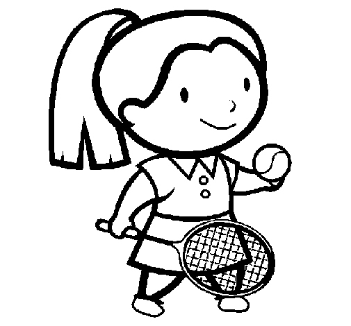 Desenho de Rapariga tenista para Colorir