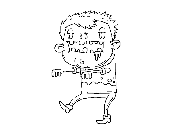 Desenho de Rapaz zombie para Colorir