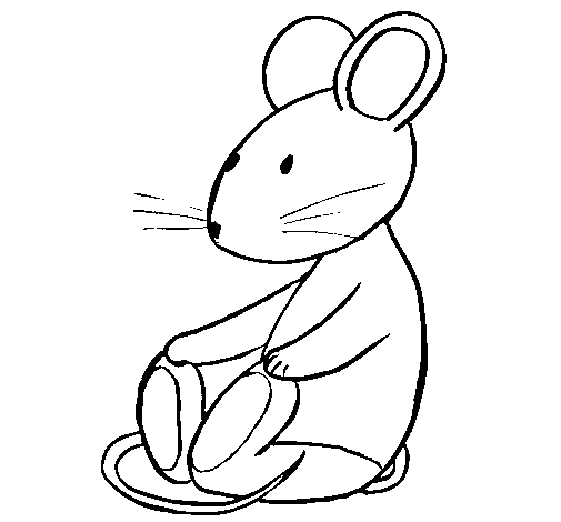 Desenho de Rata sentada para Colorir