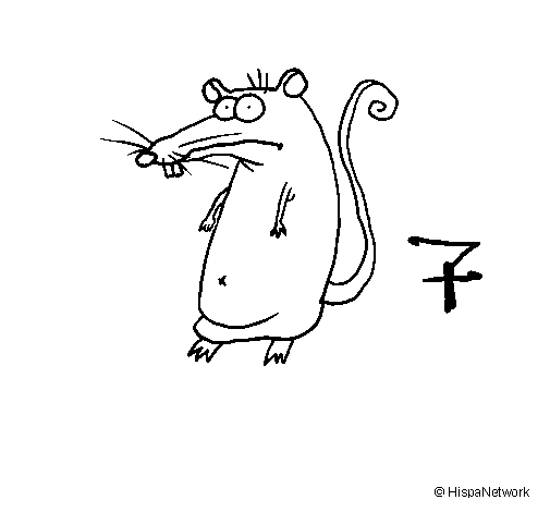 Desenho de Rato 2a para Colorir