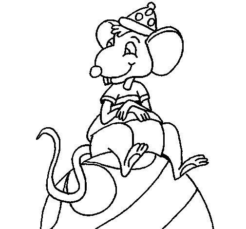 Desenho de Rato em cima da bola para Colorir