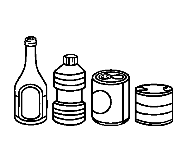 Desenho de Reciclar envases para Colorir