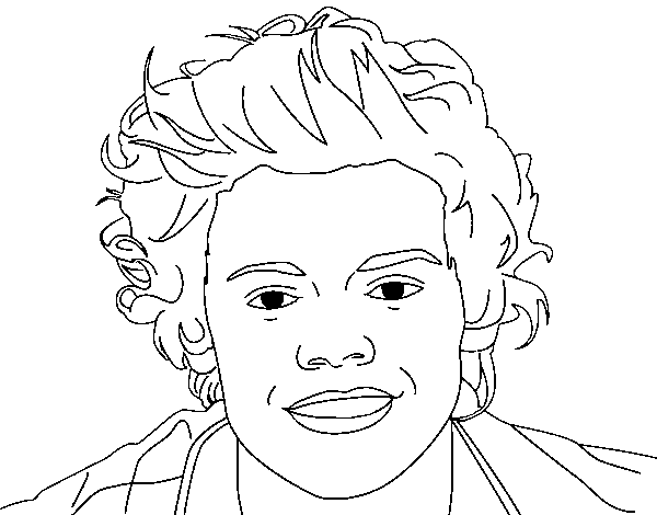Desenho de Retrato do Harry Styles para Colorir