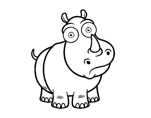 Desenho de Rinoceronte-branco para Colorir