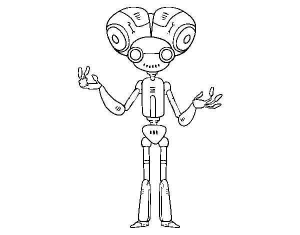 Desenho de Robô com cabeça grande para Colorir
