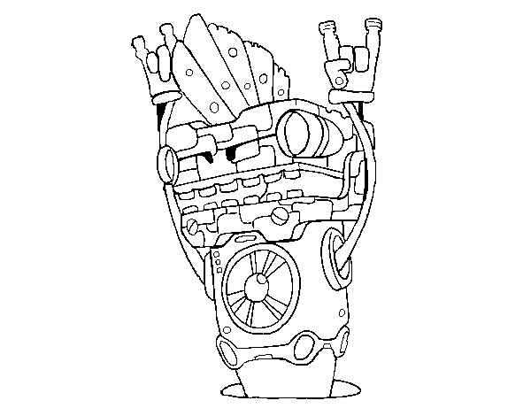 Desenho de Robô Rock and roll para Colorir