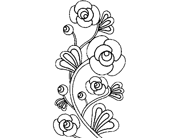 Desenho de Roseiral para Colorir