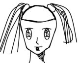 Dibujo de Rosto de menina com tranças