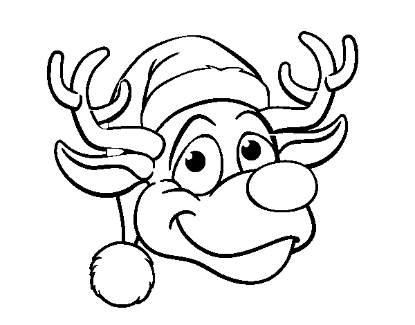 Desenho de Rudolph face rena para Colorir