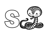 Desenho de S de Serpente para colorear