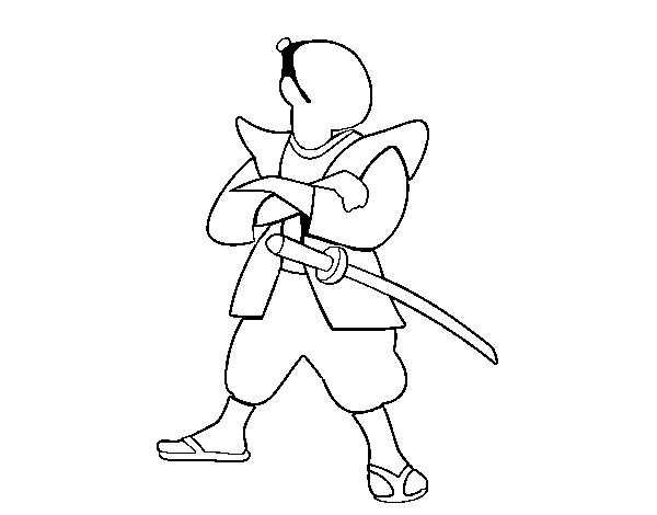 Desenho de Samurai adulto para Colorir