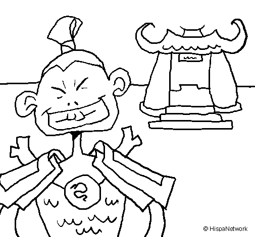 Desenho de Samurai para Colorir