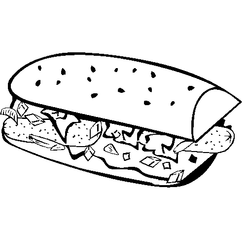 Desenho de Sanduíche para Colorir