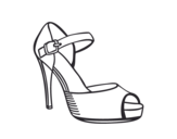 Desenho de Sapato de salto aberto para colorear