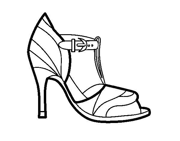 Desenho de Sapato de salto alto com dica descoberta para Colorir