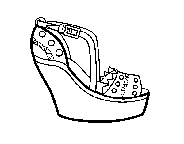 Desenho de Sapato em cunha para Colorir