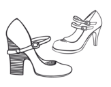 Desenho de Sapatos de calcanhar para colorear