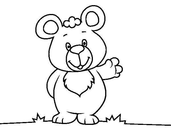Desenho de Saudação de urso para Colorir