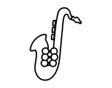 Desenho de Saxofone alto para colorear