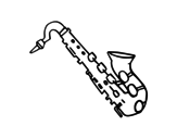 Desenho de Saxofone tenor para colorear