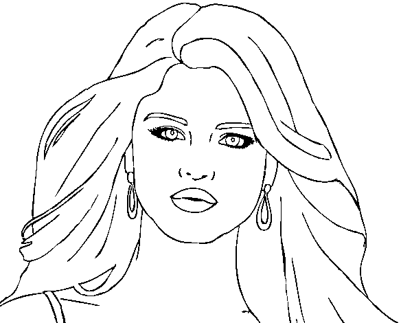 Desenho de Selena Gomez primeiro plano para Colorir