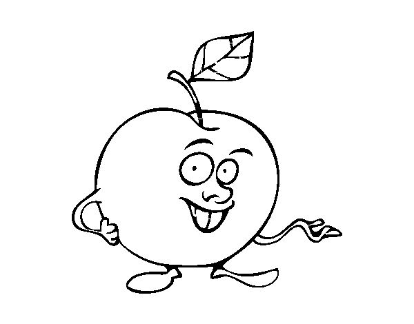 Desenho de Senhor maçã para Colorir
