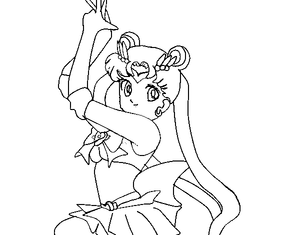 Desenho de Serena de Sailor Moon para Colorir