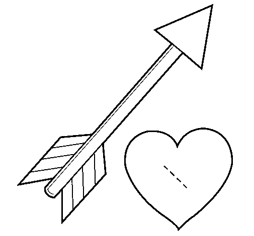 Desenho de Seta e coração para Colorir