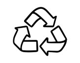 Desenho de Símbolo de reciclagem para colorear