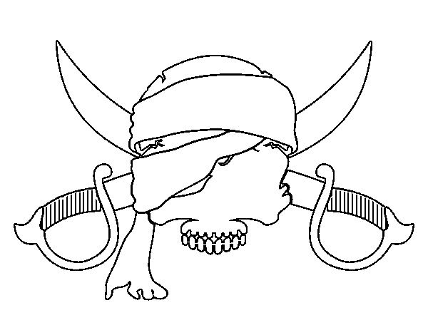Desenho de Símbolo pirata para Colorir