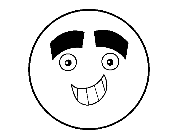 Desenho de Smiley com grandes sobrancelhas para Colorir