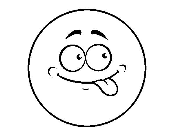 Desenho de Smiley mostrando a língua  para Colorir