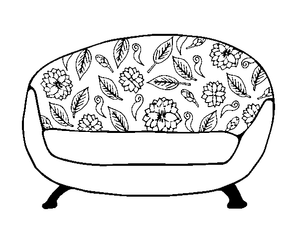 Desenho de Sofá vintage para Colorir