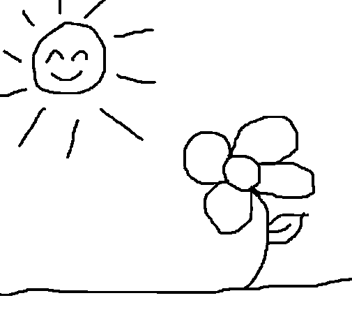 Desenho de Sol e Flor 2 para Colorir