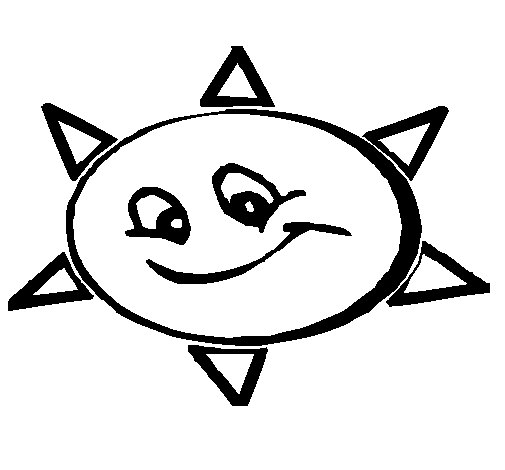 Desenho de Sol sorridente para Colorir