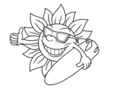 Desenho de Sol Surfer para colorear