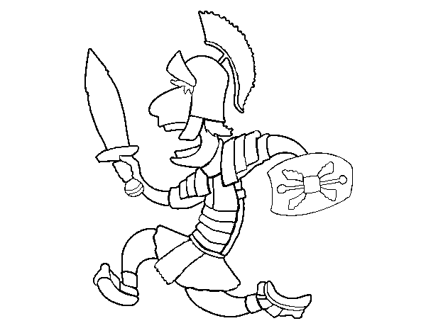 Desenho de Soldado romano a corre para Colorir