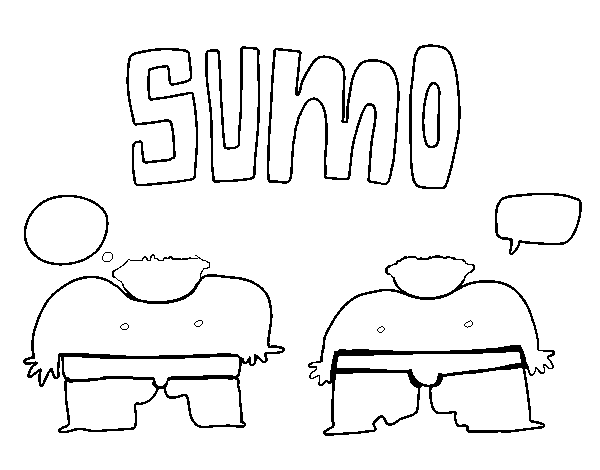 Desenho de Sumo japonês para Colorir