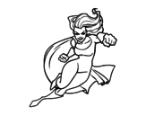 Desenho de Super girl para atacar para colorear