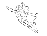 Desenho de Super girl voador para colorear