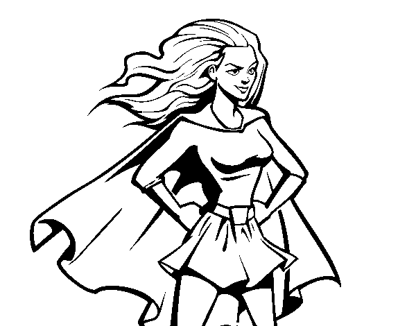 Desenho de Super girl para Colorir