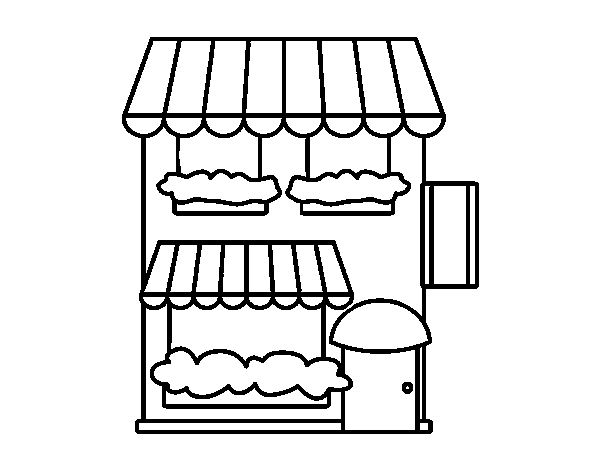 Desenho de Supermercado para Colorir