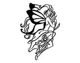 Desenho de Tatuagem de fada para colorear