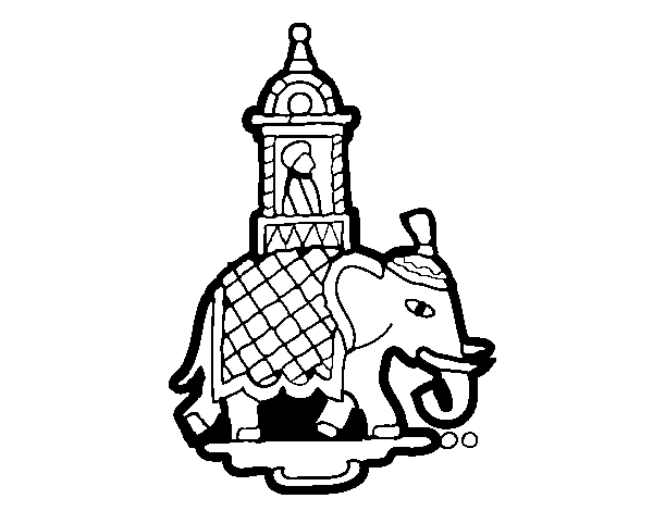Desenho de Taxi-elefante para Colorir