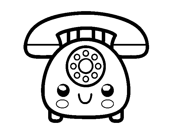 Desenho de Telefone retro para Colorir