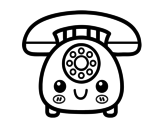 Desenho de Telefone retro para colorear